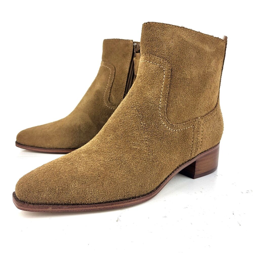Cole Haan Naia Women's Booties Pointed Toe Block Heel Brown Size 6.5 US